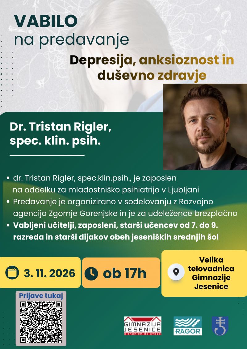 Predavanje za starše učencev od 7. do 9. razreda