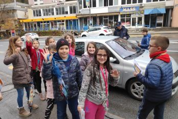 Naši učenci so sodelovali v akciji, otroci za varnost v prometu